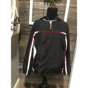 St. John’s Bay SJB Active Petite jacket red/white/black women's size M